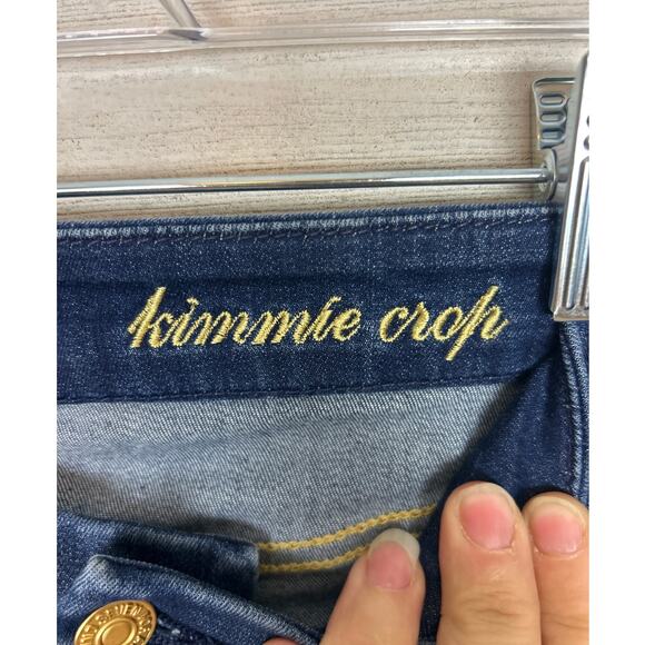 7 For All Mankind Womens 30 Kimmie Crop Blue Denim Jeans Whisker Faded Pant - Picture 5 of 9